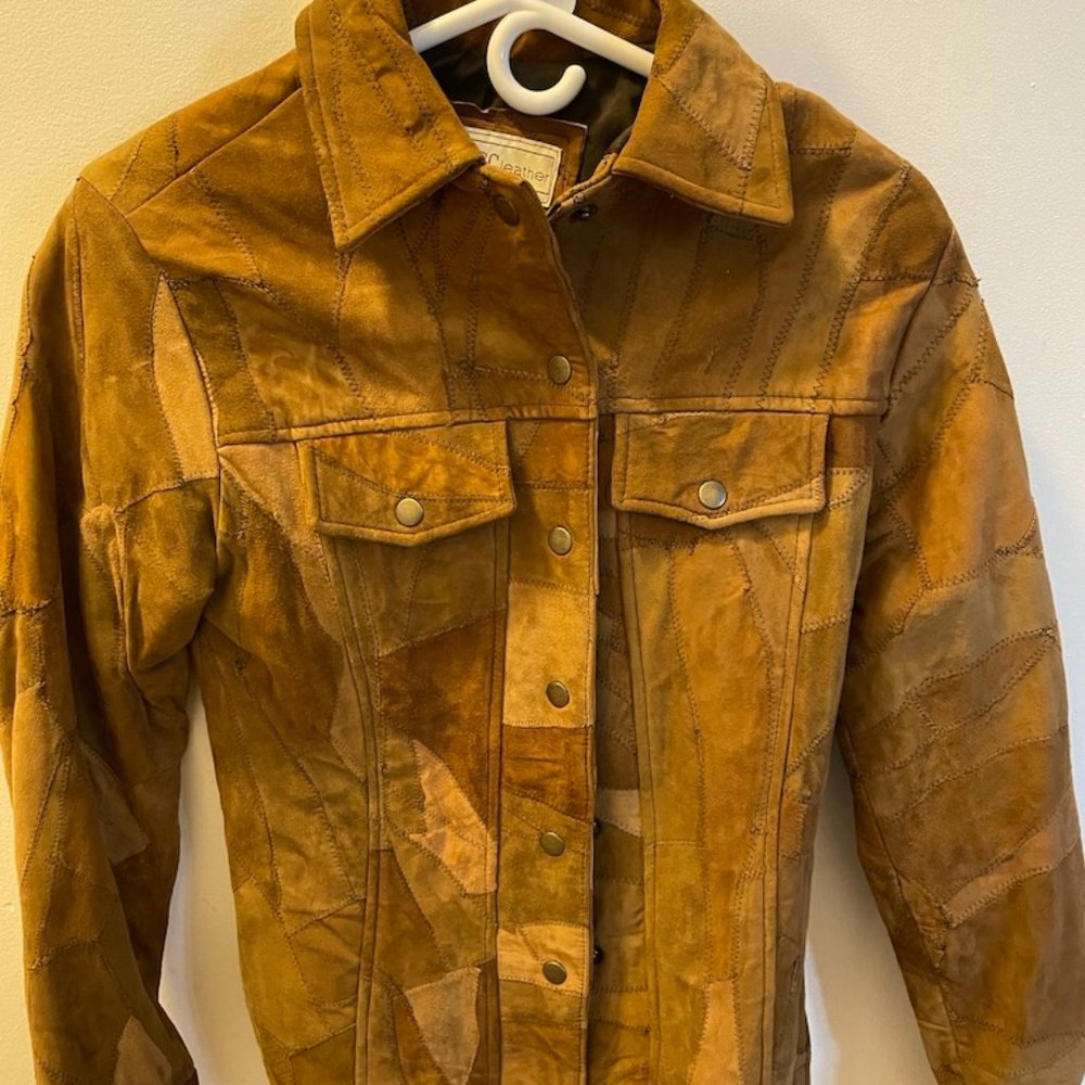 Vintage Suede Patchwork Jacket Women's S